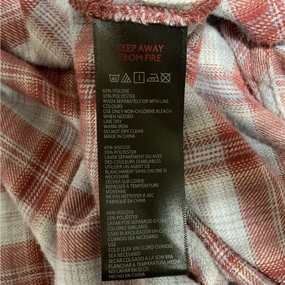 EUC BDG Urban Outfitters Brandon Plaid High-low Flannel Button-up Shirt S/P - Picture 14 of 15